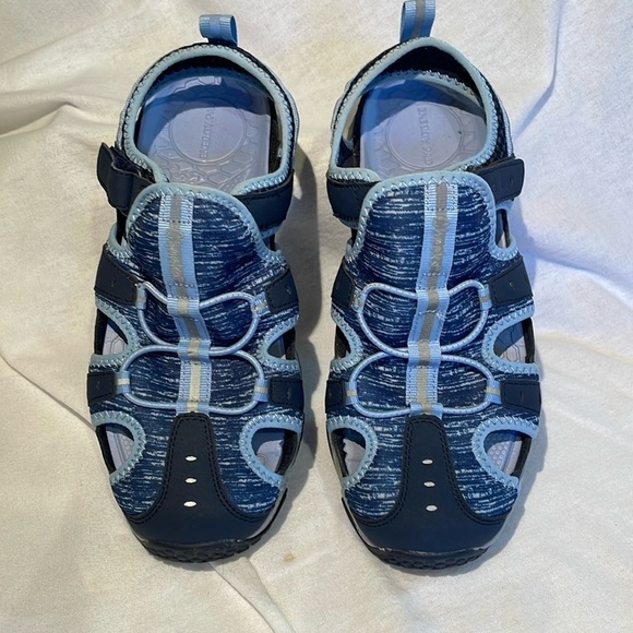 Cheeks Fitbody Sport Sandals women’s size 7 1/2W, EUC, Blues, velcro - Picture 3 of 12